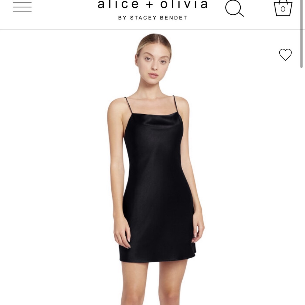 Alice + Olivia Harmony Black Slip Dress. WORN ONCE!